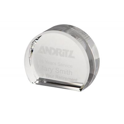 Image of Promotional 6cm x 75cm Optical Crystal Stand Up Circle Award